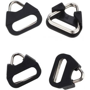 Lot de 4 anneaux triangulaires en acier inoxydable pour sangle d'appareil photo,avec capuchon en plastique,pour sangle d'épaule d'appareil photo,noir,taille L,Noir ,1 - Neuf