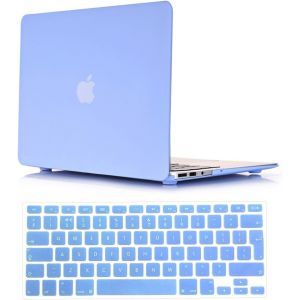 Coque Solide Pour Macbook 33,02 Cm/ 38,1 Cm Au Toucher Doux Satiné Avec Protège-Clavier En Silicone Macbook Pro 15"" No Cd-Rom (A1398) Serenity Blue - Neuf