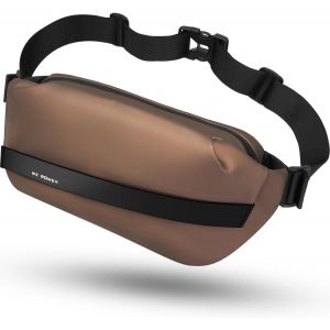 CAUC-Sac Banane Homme Femme Petite Sacoche Banane, Sac de Poitrine Sacoche Bandouli&egrave;re avec Sangle R&eacute;glable, Sac Banana Imperm&eacute;able pour Sports Randonn&eacute;e Cyclisme Promenade Chien (Champagne) - Neuf