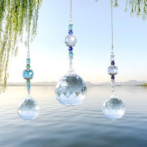 MEVRONISSHOP-Lot de 3 Pendentifs D&iquest;&iquest;coratifs: Attrape-Soleil Arc-en-Ciel, Boule de Cristal Prisme, Pendentif Kristal pour la Maison - Neuf