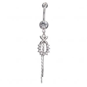 Piercing De Nombril Ovale Creux En Acier Inoxydable, Bijou Tendance, Blanc - Neuf