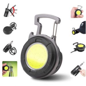 Mini Lampe De Poche Led Cob, Lampe De Travail Portable, Petit Porte-Clés, Lampes De Poche Étanches, Lampe De Travail Led Rechargeable, Ouvre-Bouteille Pour Camping, Éclairage D'urgence, Atelier - Neuf
