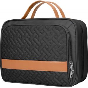 MAA-Grande Trousse de Toilette, Trousse de Toilette Femme et Homme Voyage, Trousse Toilette Voyage, Sac de Toilette Voyage Imperméable et Suspendu, Trousse Maquillage Femme et Homme (Noir) - Neuf
