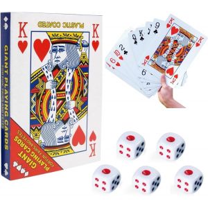 Chenquansarl-Jumbo Carte Poker,Jeu De Carte,Jeux Geant Exterieur,Pour Tous Les Âges,Jeux De Cartes Pour Bbq En Famille,Intérieur Et Extérieur(17 X 12 Cm) - Neuf