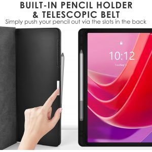 Coque &Eacute;tui Pour Tablette Lenovo Tab M11 (11"") 2024 Tb330fu/331fc, Avec Porte-Stylo, Housse Cover Case De Protection Fin Et Rigide, En Cuir Tpu Souple, Visualisation Multi-Angle - Neuf