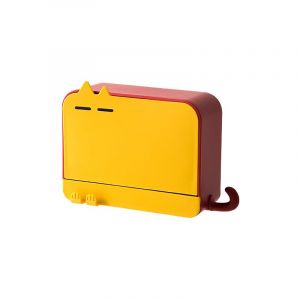 Porte-savon rouge (yeux plissés) Porte-savon ménager Porte-savon mural anti-perforation avec couvercle Porte-savon en plastique - Neuf