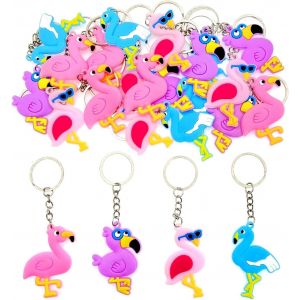 lbgwp60-24X Porte-Clés Flamingo Pour Cotillons Hawaïens, Accessoires Déco Tropicale, Cadeaux Remerciement Invités, Gadget Fête Caraïbes - Neuf