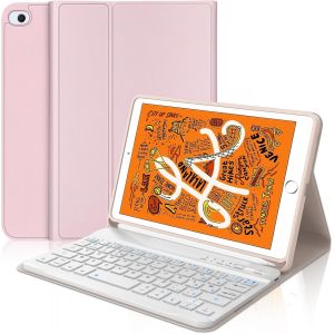 Coque Clavier pour iPad Mini 5/4/3/2/1 7.9"", AZERTY Fran&ccedil;ais Clavier Magn&eacute;tique D&eacute;tachable Bluetooth pour iPad Mini 5/4/3/2/1 7.9"", Rose - Neuf