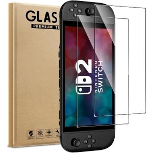 [Lot De 2 Verre Trempé Pour Nintendo Switch 2 Model 2025, 0,26mm Film De Protection D'écran Avec Haute Transparence À 99%, Anti-Trace Protecteur Avec Dureté 9h Glass Pour Nintendo Switch 2 - Neuf
