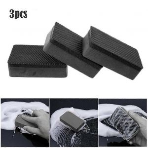 3Pc Voiture Argile Bar Pad Éponge Bloc Nettoyage Gomme Cire Polo Tampon Outils Noir Voiture Éponge 9 * 6 * 25cm Entretien Automobile - Neuf