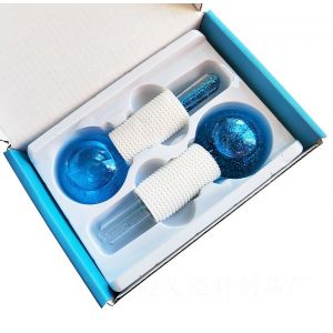 (Bleu) Du Visage De Glace Globes Pack De 2 Face Globes Pour Outils De Massage, Soin Du Visage Massager De Rouleau De L'appareil Pour Le Froid De La Peau, Réduire Les Poches Et Les Cernes - Neuf