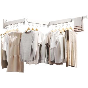 KGABERY-Étendoir À Linge Mural,Étendoir À Linge,Support De Séchage Pliable Pour Linge,Étendoir À Linge Rétractable,Étendoir À Linge - Neuf