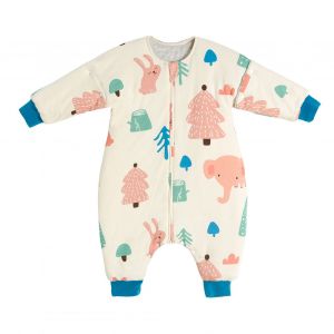 Gigoteuse Pour Bebe Avec Pieds En Pur Coton Epais, Respirante Et Anti-Coups De Pied, Ideale Pour L'automne Et L'hiver (Printemps Et Automne Sans Coton Lamine), Motif Elephant Et Lapin, 90 Cm (Hauteur Recommandee?: 73???90 Cm) - Neuf