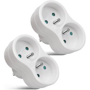 Multiprise 3 en 1 Murale Fiche, Triplite aveg Interrupteur, Electrique Prise de Courant avec S&eacute;curit&eacute; Enfant Int&eacute;gr&eacute;e, Id&eacute;al pour Bureau et Domicile, 1&times;16A+2&times;6A, 230V, Blanc - Neuf