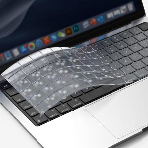 Protection Clavier Compatible avec 2025-2022 MacBook Air 13.6/Air 15 Pouces M4 M3 M2, 2024-2021 Mac Pro 14/Pro 16 Pro/Max M4 M3 M2 M1, Ultra Fine, US-Layout TPU Clair - Neuf