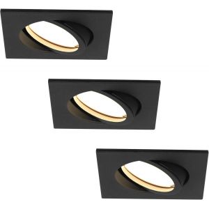 Subzonal-Spot Led Encastrable Ultra Plat Blanc Chaud De 425 Lumens &iquest; 230 V &iquest; 5 W &iquest; Orientable &iquest; Bo&icirc;tier Carr&eacute; &iquest; Modulable (Lot De 3) - Neuf