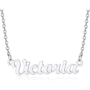 Kal-Collier Pendentif Prénom Avec Chaîne Ajustable Ras De Cou Pour Femme Fille 45+5cm(Boîte Cadeau) - Neuf