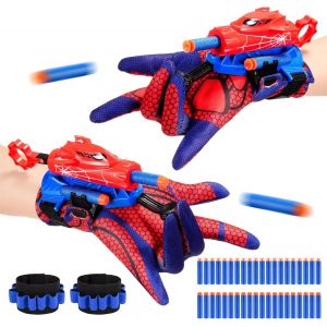 ERYI-Spid-Er Jouet Garcon 3 4 5 6 7 Ans, Lot De 2 Lance Toile Spid_Er Jouet Enfant 3-10 Ans Garçon Cadeau Garcon Fille 3-12 Ans Gants Deguisement Spid-Er Enfant Cadeau Paques Jeux Exterieur Enfants - Neuf