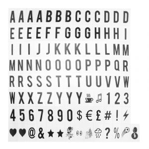 104pcs Cinematic Lightbox Remplacement Lettres & Chiffres Signes Noir Pour A4 Lumière Boîte Aux Lettres Signe - Neuf