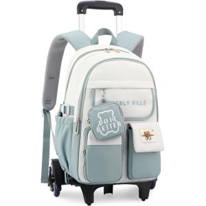 KALSC-Sac À Dos À Roulettes Pour Enfants,Cartable A Roulettes Fille Primaire Sac D'École 6 Roues Chariot Pour Garçons Filles - Neuf