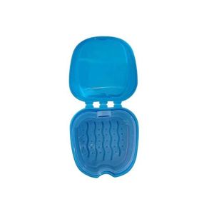 Bo&icirc;te de rangement pour proth&egrave;ses dentaires. Avec tamis pour le rangement et le nettoyage. pour Filtre int&eacute;gr&eacute;. pour Mat&eacute;riau PP. L&eacute;ger et portable. Bleu. 9 x 9 x 7 cm. - Neuf
