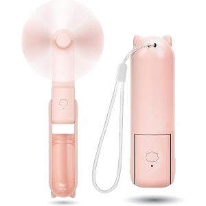 KALANKA-Mini Ventilateur à Main, Mini Ventilateur Silencieux Rechargeable à 3 vitesses [9-15 Heures de Fonctionnement], Ventilateur USB Portable avec Batterie pour le Voyage (Rose) - Neuf