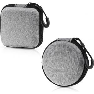 2 Pi&egrave;ces Pochette Chargeur Bo&icirc;te de Rangement pour Casque Mini Etui pour Casque Disque Dur Pochette Rangement de Protection Electronique de Voyage EVA (Rond + Carr&eacute;) - Neuf