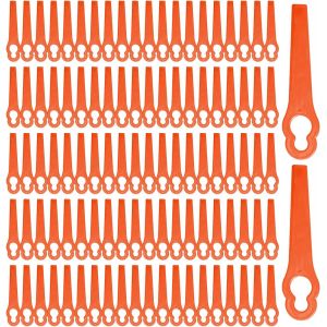 MEVRONISSHOP-100 Pcs Lames de Rechange en Plastique, Lame Coupe Bordure Tondeuse &agrave; Gazon, Lame Plastique Coupe Bordure, Lames de Rechange pour Coupe Bordure sans Fil, pour Jardin Pelouse (Orange) - Neuf