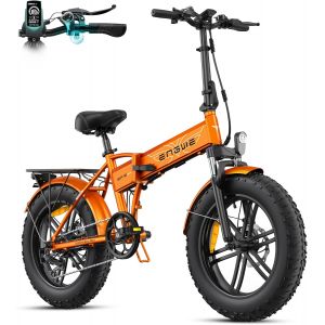 Engwe Ep-2 Boost - V&eacute;lo &Eacute;lectrique Pliable 20" - 48v 13ah - Autonomie 100km - Avec Amortisseur Avant - Vtc Fat Bike - Orange - Neuf