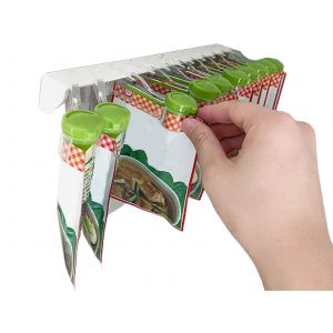 Support Mural Pour Sachets D'&eacute;pices Avec Pinces Et Crochets - 2 Pi&egrave;ces - Neuf