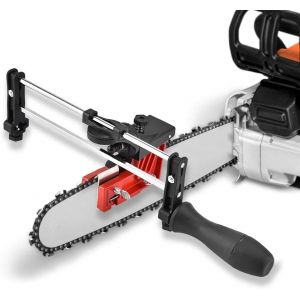 MEVRONISSHOP-Aff&ucirc;teur de tron&ccedil;onneuse Manuel, Lime de tron&ccedil;onneuse mont&eacute;e sur Barre, Outil d'aff&ucirc;tage de Lame Manuel, Outil de meuleuse Portable, Hauteur d'angle r&eacute;glable - Neuf