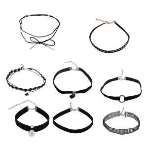 Lot De 8 Colliers Ras Du Cou En Dentelle Pour Femme, Pendentif Clavicule, Bavoir, Bijoux - Neuf
