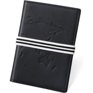 Lot de 2 portefeuilles pour passeports, en cuir véritable, anti-RFID, pour 2 passeports, cartes d'identité et billets d'avion, pour hommes et femmes. - Neuf