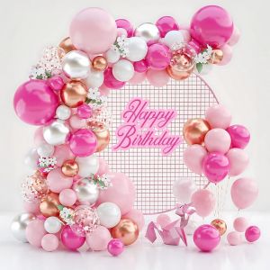 SJZG-Lot De 133 Ballons Pour D&eacute;coration De Mariage Et D'Anniversaire Pour Petite Fille, Bapt&ecirc;me Et Premi&egrave;re Communion Avec Kit De Montage - Neuf