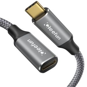 Cable Rallonge USB C 2m, USB 3.2 Cable USB C Mâle vers Femelle prend 10Gbps Sync 100W Charge pour PSVR2 MacBook pro/Air, Galaxy S23/S22/S21, Tab S8, Pixel 7/6, Pad, USB-C Hub - Neuf