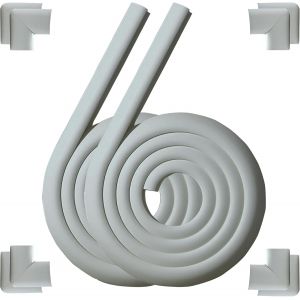 Protection Mousse D'angles Et Rebords Pour Bébés. 4 M Avec Et 8 Protège Coin. Convient Pour Table,Bureau,Cheminée,Comptoir - Coins Pointus Kit De Sécurité Enfants (Gris(8 Coins Et 4m)) - Neuf