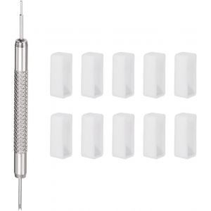 Kal-10pcs Boucle Montre Bracelet 18mm Caoutchouc Montre Porte Attache Anneaux Support Avec Ressort Barre Outil Pour Montre Bracelet Réparation, Blanc - Neuf