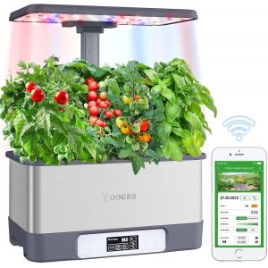 ASFASFq-Potager Intérieur Hydroponie Kit Complet avec LED et Minuterie Automatique, Jardin Hydroponique Contrôlé par APP, Herbes Réglable pour Maison et Cuisine, 8 Pods (Hauteur Max 45cm) - Neuf