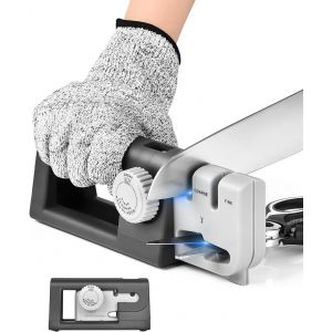 Aiguiseur Couteaux Professionnel,3 En 1 Cuisine Affuteur De Couteaux Manuel Antid&eacute;rapante Eguiseur De Couteau Avec Poign&eacute;e Angle R&eacute;glable,Knife Sharpener Pour Couteaux De Cuisin Et Ciseaux - Neuf