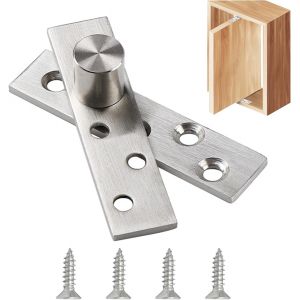 Charni&egrave;res Pivotantes Dissimul&eacute;es Acier Inoxydable Charni&egrave;re Porte 360 Degr&eacute;s Avec Accessoires Vis Charni&egrave;res Articul&eacute;es d'Armoires Portes l'Armoire Pivot-Charni&egrave;re (Argent, L) - Neuf