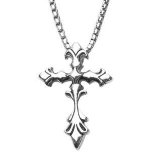 Kal-Hommes Collier Pendentif &Eacute;pines Vintage Viking Cha&icirc;ne En Acier Inoxydable R&eacute;tro Gothique Pendentif Bijoux Cadeaux Pour Hommes Gar&ccedil;ons P&egrave;re Longueur 60cm - Neuf
