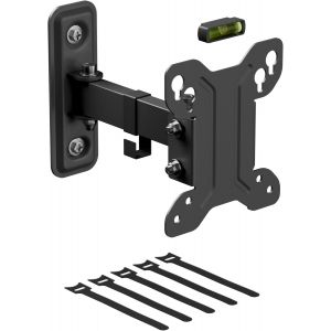 VornixorSarlshop-Support Mural TV pour 13 &agrave; 27 Pouces, Bras Unique d&iquest;Inclinaison et de Rotation, Formats VESA 75x750 mm &agrave; 100x100 mm - Peut Soutenir Un Poids Maximum de 25 kg - Neuf