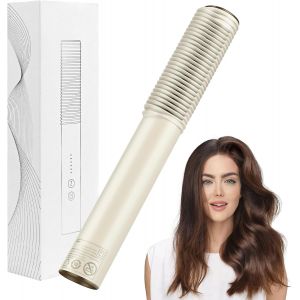 Kal-Brosse Lisseur Et Boucler Cheveux Ionique, 2 En 1 Professionnels Hair Straightener Brush Avec Protection Anti-Brûlure, 25s Ptc Chauffage & 5 Réglages De Température - Neuf