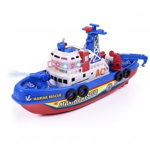 Lumi&egrave;re Musicale &Eacute;lectrique &Agrave; Grande Vitesse, Bateau De Sauvetage Marin Et De Lutte Contre L'incendie, Jouet Sans T&eacute;l&eacute;commande, Cadeaux Pour Enfants - Neuf