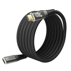 Rallonge USB4 2M,240W Cable USB C Charge Rapide, 8K 40Gbps Transfert de donn&iquest;&iquest;es, PD3.1 Cable USB C vers USB C Compatible avec Thunderbolt 4 /USB4 Cable Thunderbolt 3 pour MacBook, Hub, Docking - Neuf