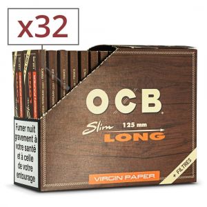32 Carnets Feuille À Rouler Et Tips Ocb Slim Virgin Long - Neuf