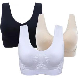 Soutien-Gorge De Sport Pour Femme En Dentelle Sans Armatures Soutien-Gorge De Sport Haut Impact Réglable En Dentelle V Profonde Imprimé Soutien-Gorge Doux Et Respirant Pour Entraînement, Course À - Neuf