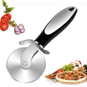 Pizza Inox Roller, Professionnel Et Sécuritaire Coupe-Pizza, Pratique Pizza Coupe Avec Protection Des Doigts, Avec Ergonomique, Poignée Anti-Dérapante - Neuf