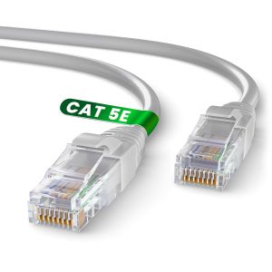 Câble Ethernet 5m, Reseau LAN Cat 5E Haut Debit Pour une Connexion Internet Rapide & Fiable | Câble Ethernet AWG24, Cat5E RJ45 UTP CCA 1 Gbps (5 Mètres, Gris) - Neuf