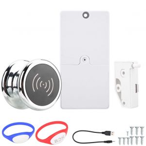 Armoire a cartes RF avec serrure a induction pour tiroir de sauna et douche (bracelet en silicone argente) - Neuf